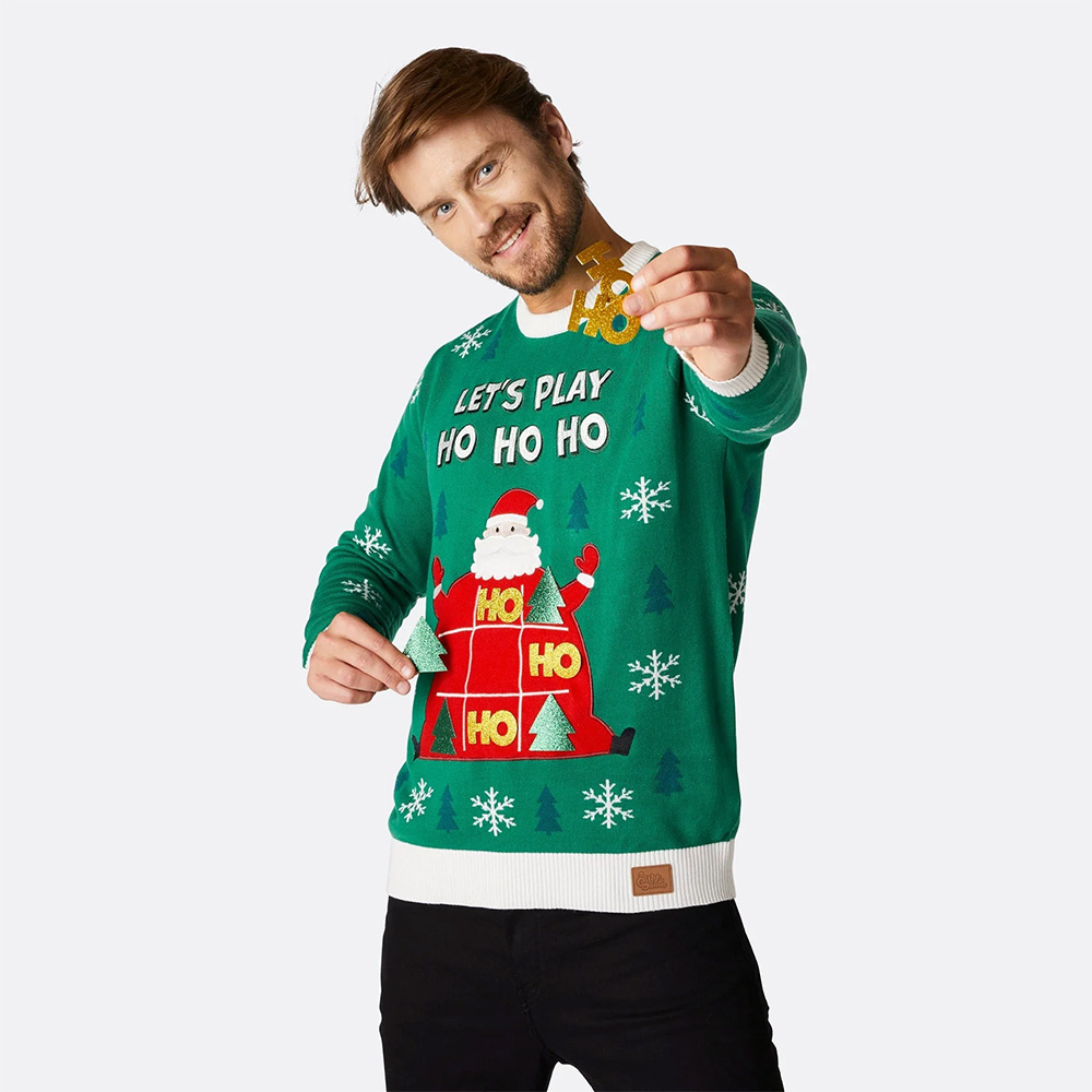 Kersttrui met 3 op een rij spelletje