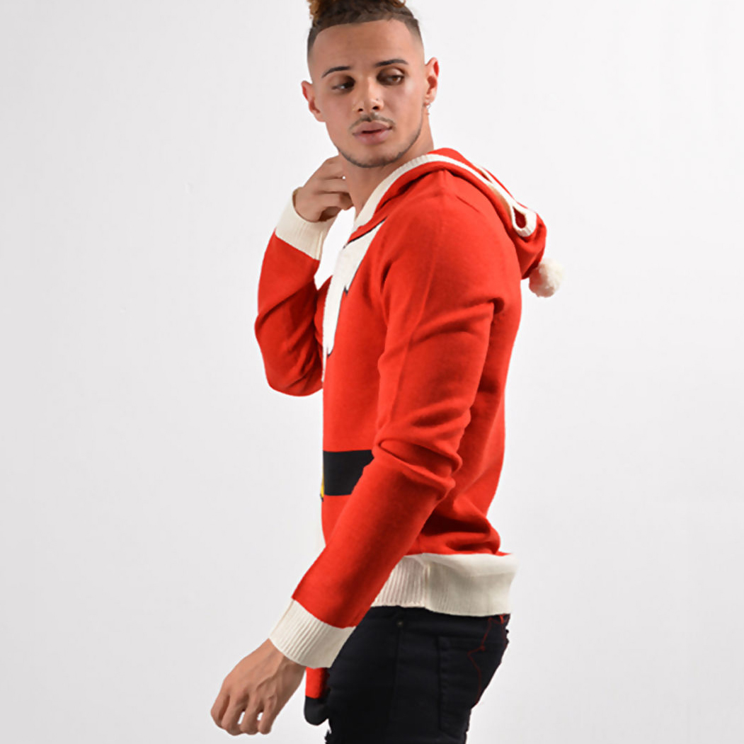 Kersthoody Voor Heren - 3D Print Kersttrui Met Zak - Informeel Sweatshirt Met Kerstmotief