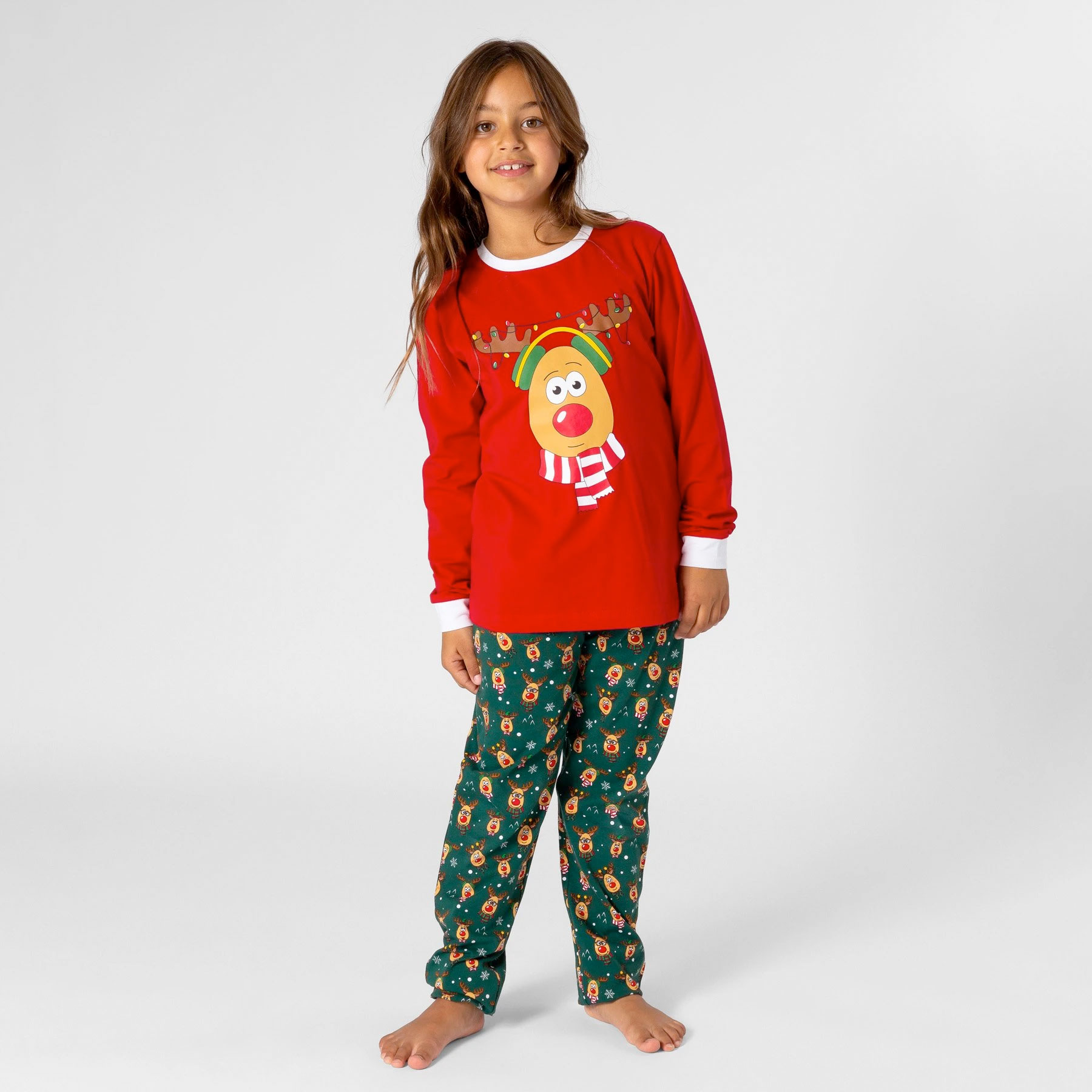Kleding Unisex kinderkleding Pyjamas & Badjassen Pyjama Rendier kerst pyjama gepersonaliseerd // Gestreepte katoenen pyjama met naam // Kerstavond pjs kinderen volwassenen familie // Baby eerste kerst 