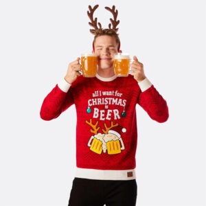 Bier Kersttrui Heren - All I Want for Christmas is Beer! - Rood