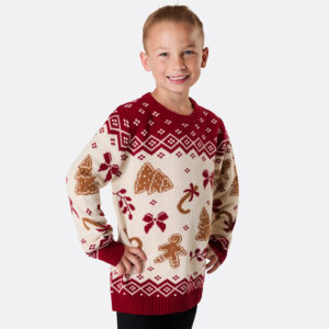 Kinder Kersttrui - Peperkoek en Linten - Rood