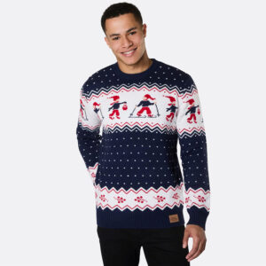Heren Kersttrui - Kerstlandschap - Donkerblauw