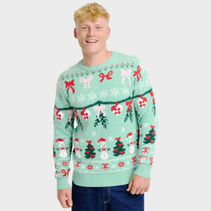 Foute Heren Kersttrui - Kerstversieringen - Groen (Organisch Katoen)