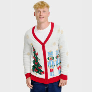 Heren Kerst Vest - De Notenkraker - Wit met Rood